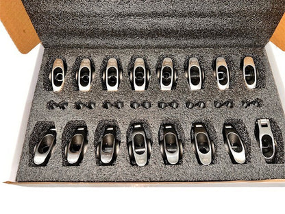 CR351C-900SS 351C Roller Rockers Arms Stainless Steel 1.73 Ratio 7/16" Stud, Ford Boss 302, 351C, Cleveland, 429 460 Big Block Ford BBF