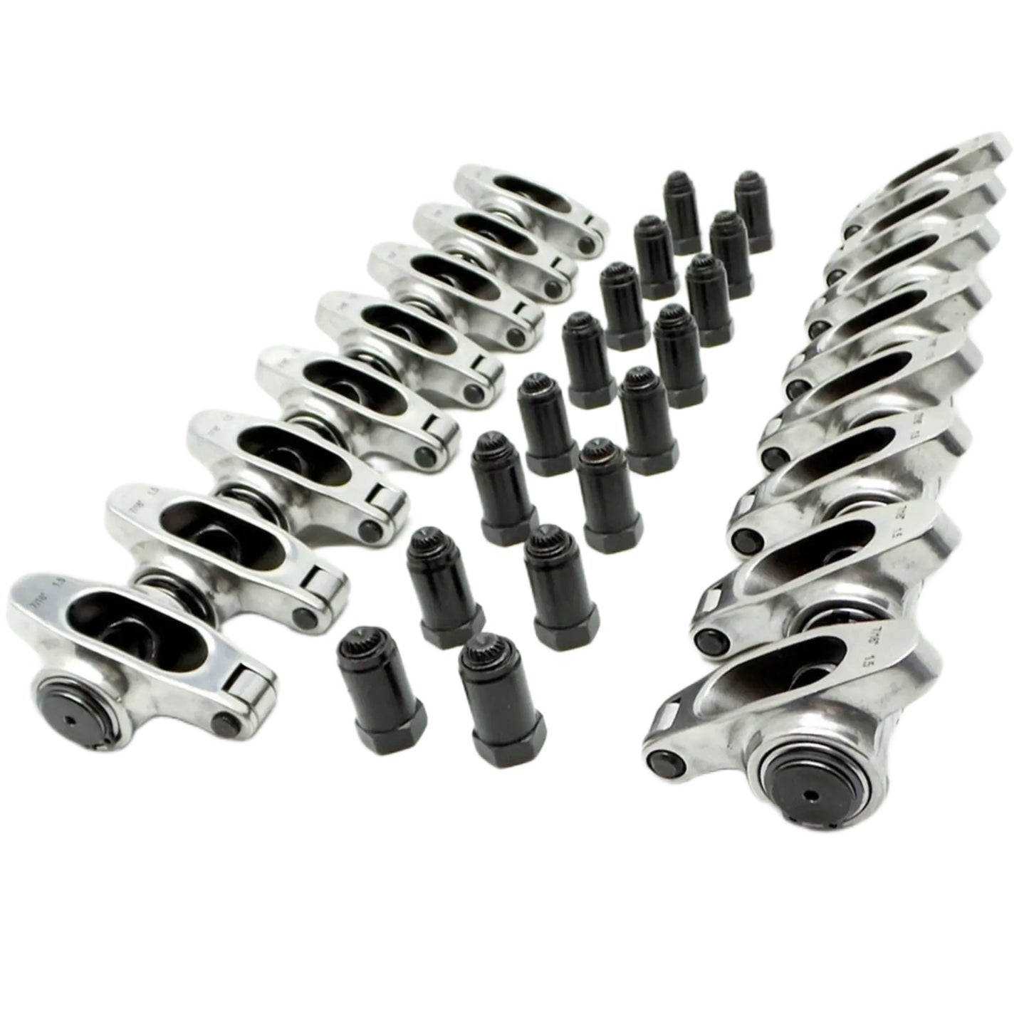 CR350-938SS 1.5 Stainless Steel Small Block Chevy Roller Rockers Arms SBC 350 400, 3/8" Stud