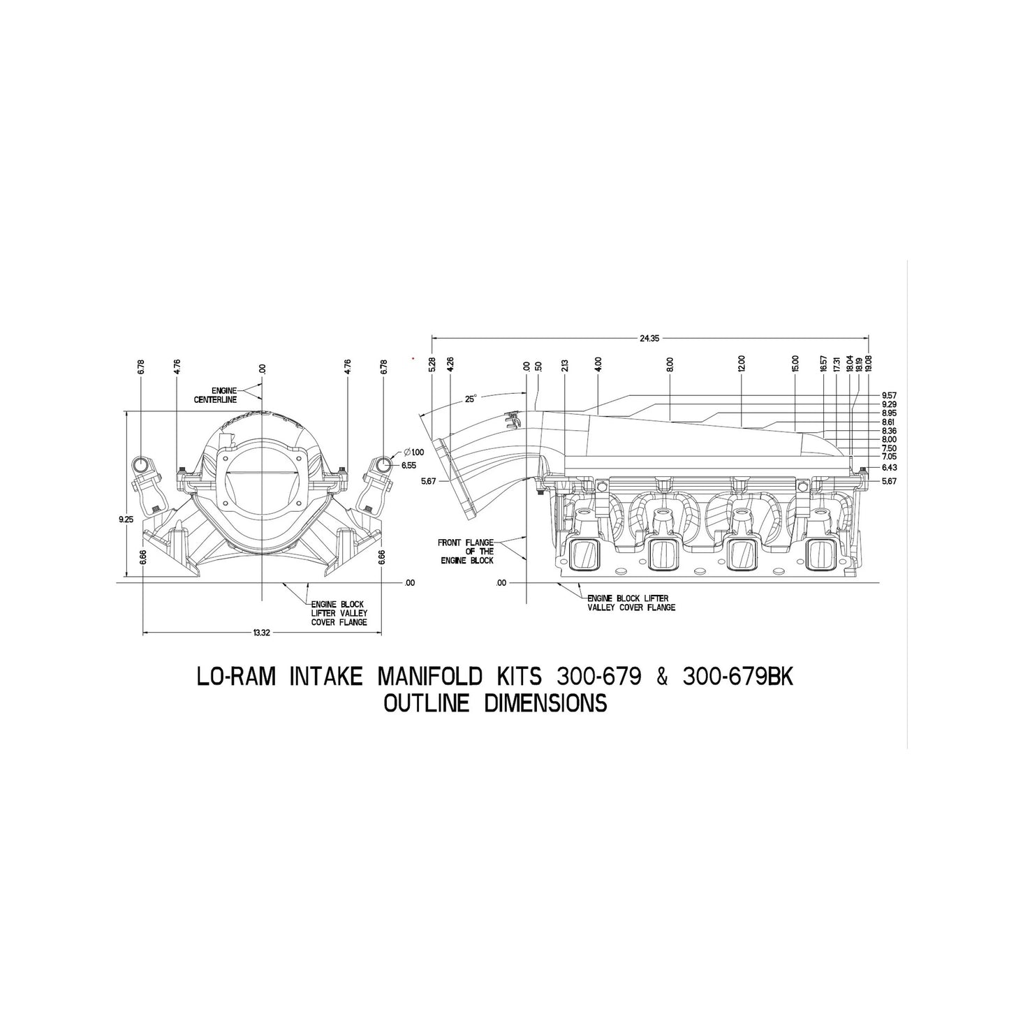 Holley Lo-Ram Manifold Base and Fuel Rails Dual Fuel Injector - GM LS3/L92 HO300-683