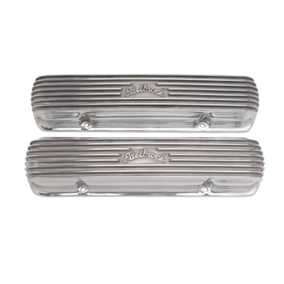 Edelbrock ED4130 Classic Series Valve Covers Pontiac 301-455 V8 Polished