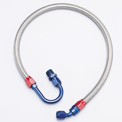 Edelbrock ED8125 Braided S/ Steel Fuel Hose Kit SB Ford Bot Feed Only