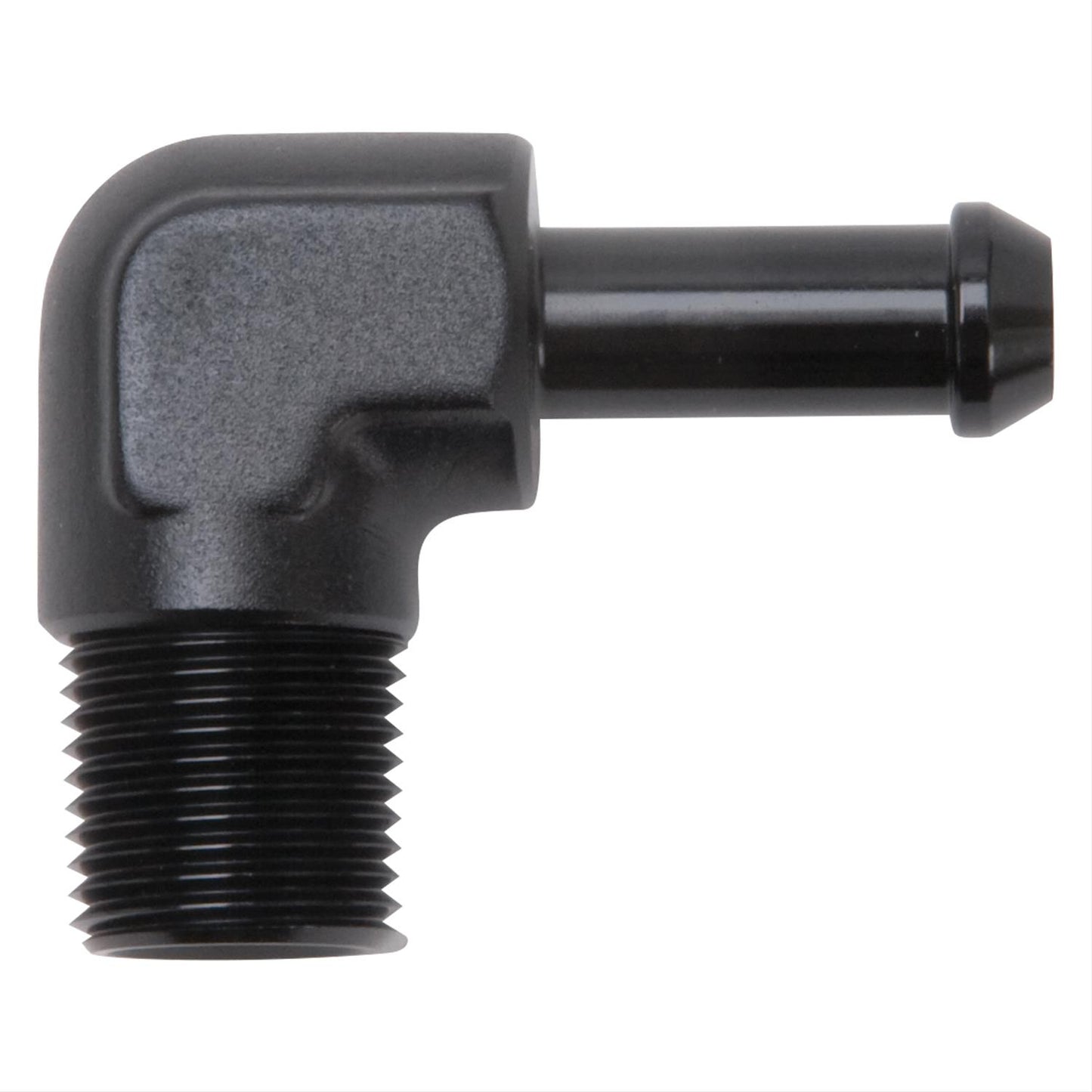 Edelbrock ED8167 Hose End 90¶ôÇ÷ Black Anodize 3/8" NPT to 3/8" Barb