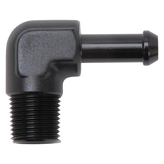 Edelbrock ED8167 Hose End 90¶ôÇ÷ Black Anodize 3/8" NPT to 3/8" Barb