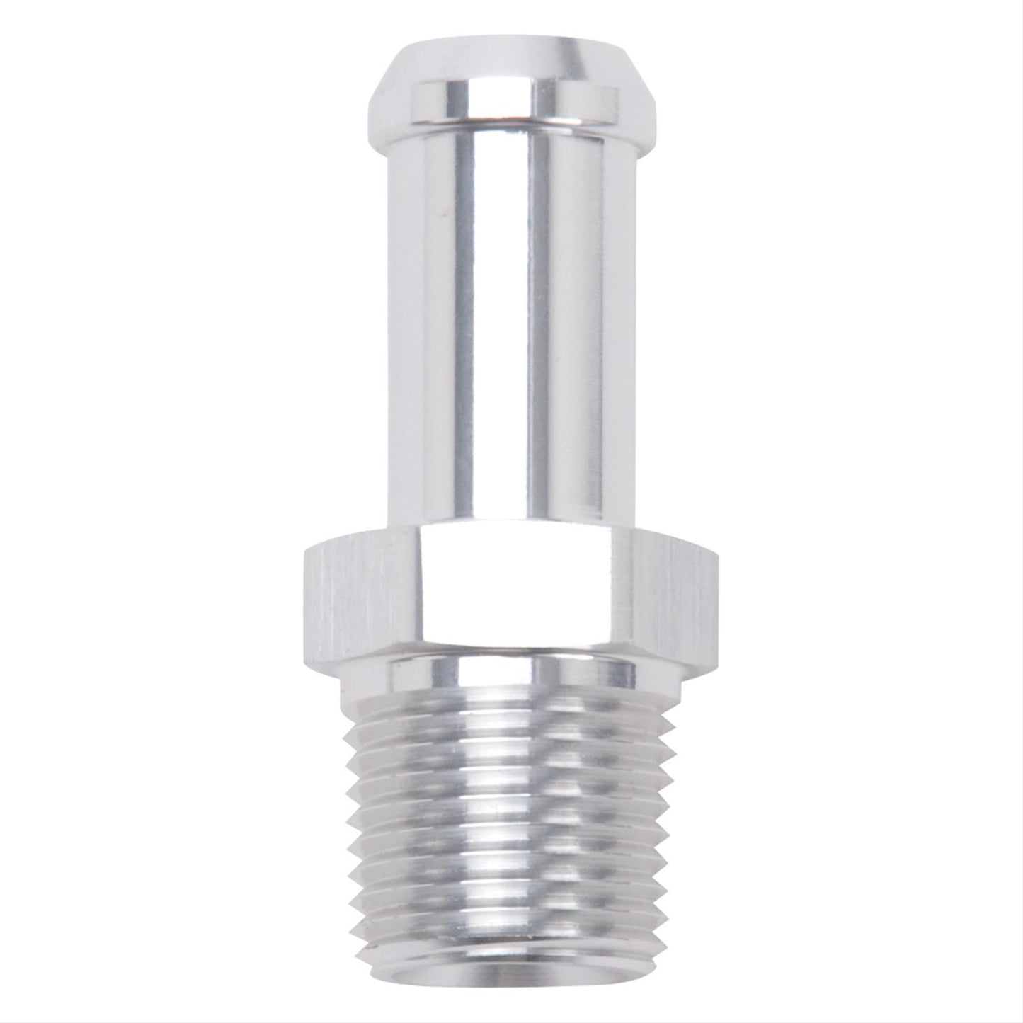 Edelbrock ED8115 Hose End Straight Clear Anodiz 3/8" NPT to 1/2" Barb