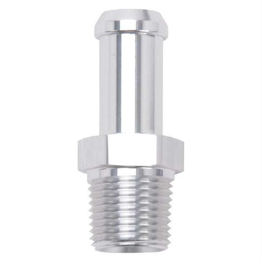 Edelbrock ED8115 Hose End Straight Clear Anodiz 3/8" NPT to 1/2" Barb