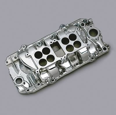 Edelbrock ED54201 C-66-O Dual-Quad Manifold BB Chev 396-502 V8 Polished