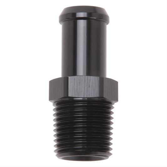 Edelbrock ED8159 Hose End Straight Black Anodiz 1/2" NPT to 5/8" Barb