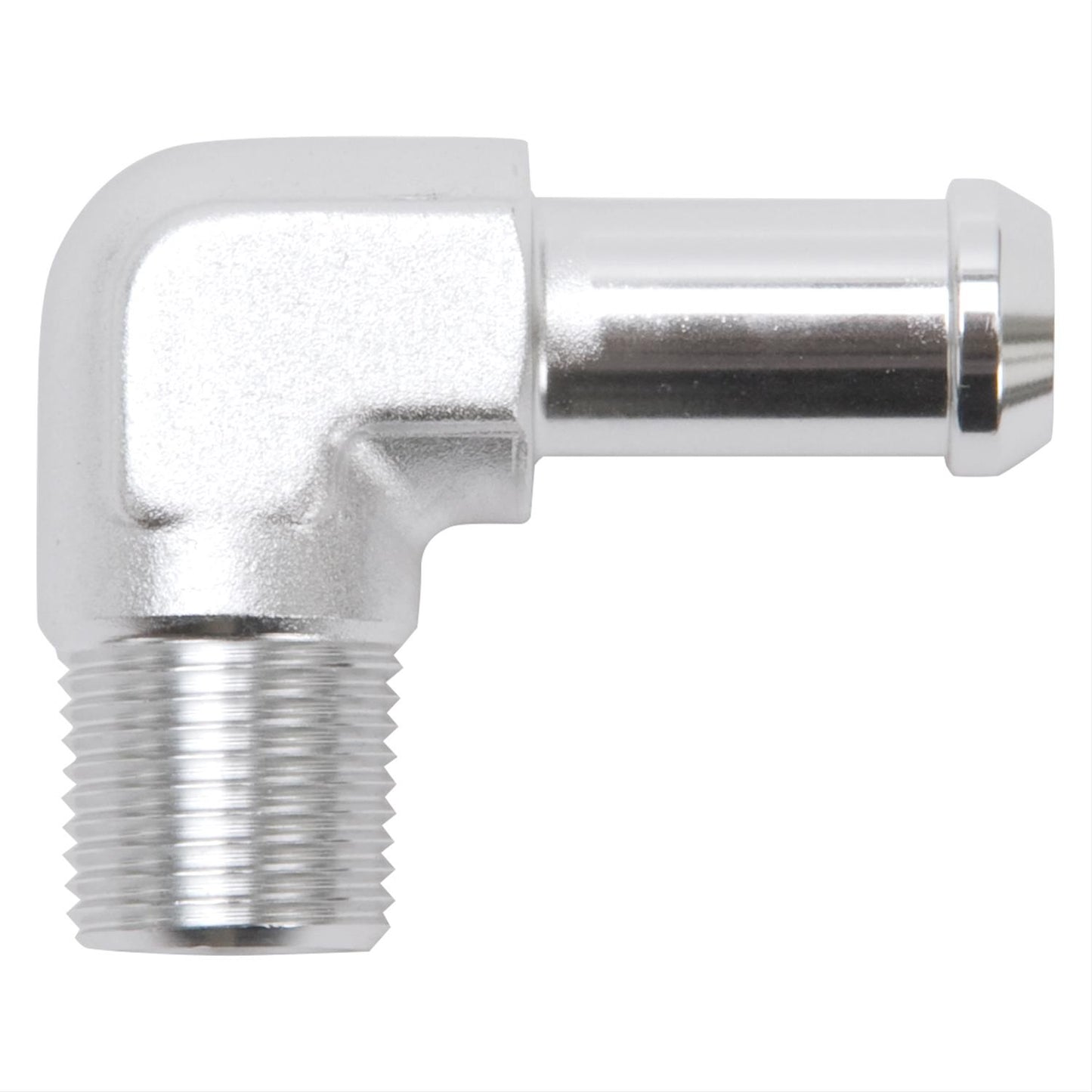 Edelbrock ED8164 Hose End 90¶ôÇ÷ Clear Anodize 3/8" NPT to 1/2" Barb