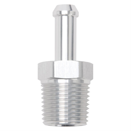 Edelbrock ED8186 Hose End Straight Clear Anodiz 1/2" NPT to 3/8" Barb