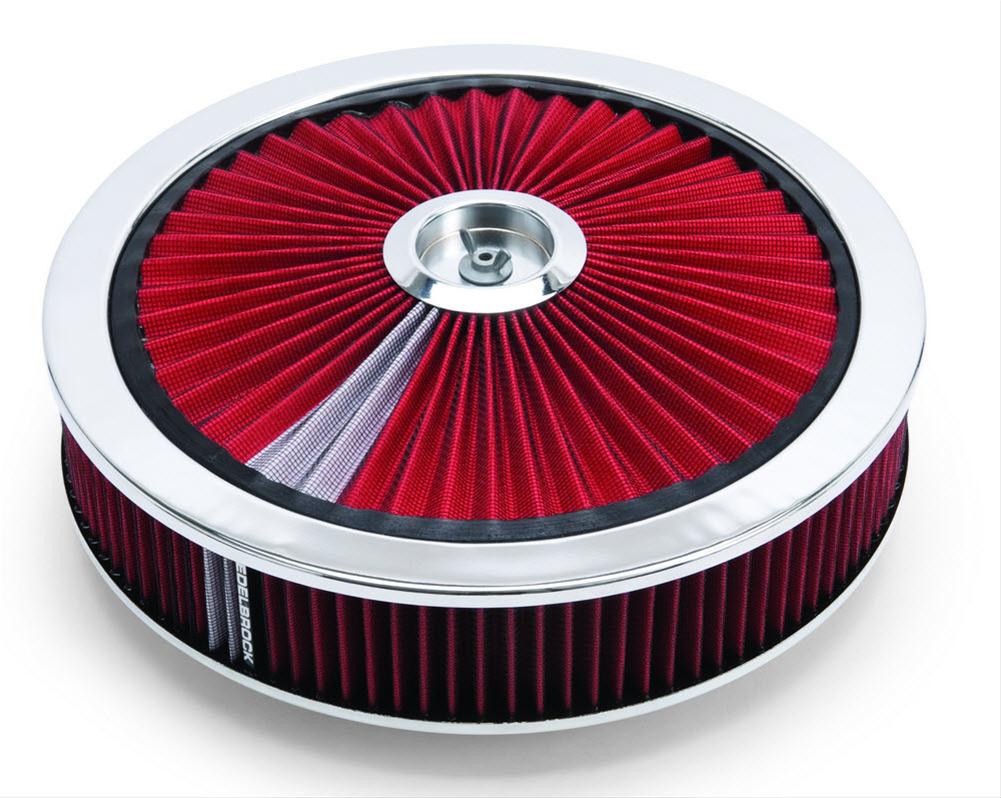 Edelbrock ED43660 Pro-Flo Air Cleaner Red 14 X 3.125 Dropped Base