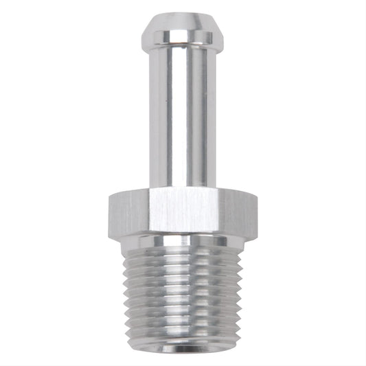Edelbrock ED8118 Hose End Straight Clear Anodiz 3/8" NPT to 3/8" Barb