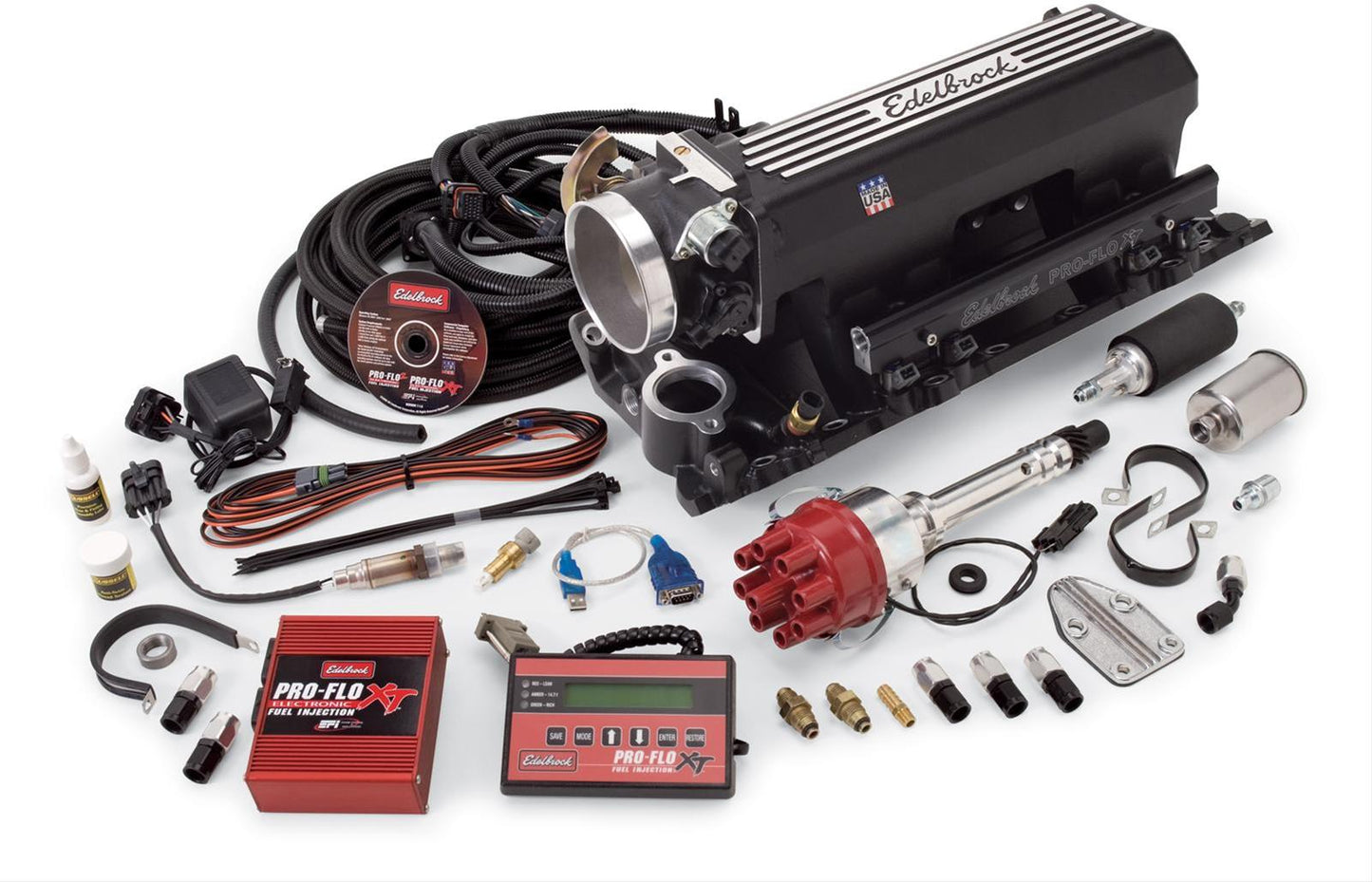 Edelbrock ED35583 Pro-Flo XT EFI System R-Port BB Chev 396-502 V8 Black