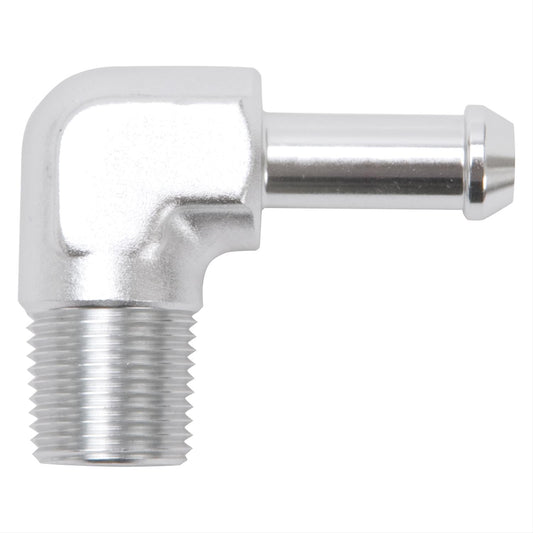 Edelbrock ED8168 Hose End 90¶ôÇ÷ Clear Anodize 3/8" NPT to 3/8" Barb