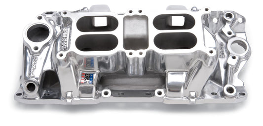 Edelbrock ED75251 Rpm Air-Gap Dual- Quad Manifol SB Chev 262-400 V8 Polished