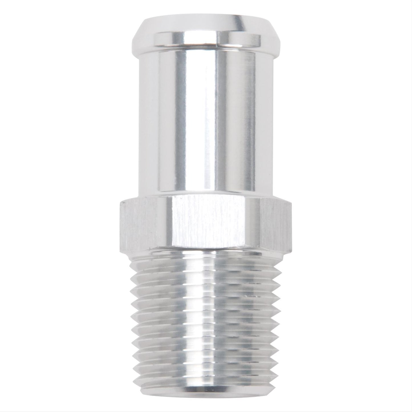 Edelbrock ED8184 Hose End Straight Clear Anodiz 1/2" NPT to 3/4" Barb
