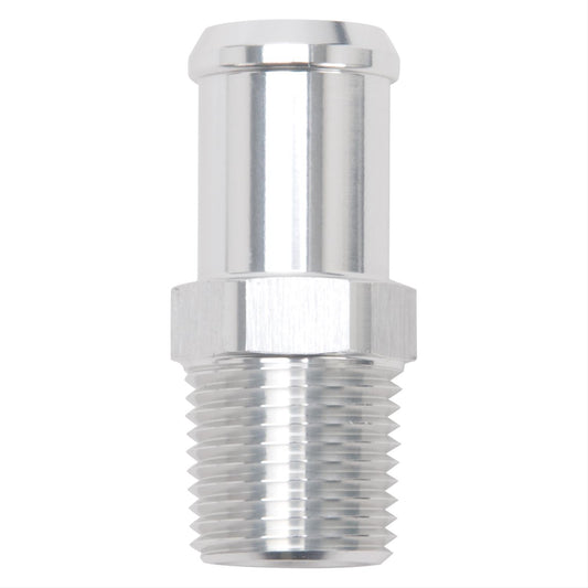 Edelbrock ED8184 Hose End Straight Clear Anodiz 1/2" NPT to 3/4" Barb