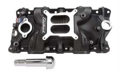 Edelbrock ED27033 Performer Manifold SB Chev 262-400 W/Tube Black