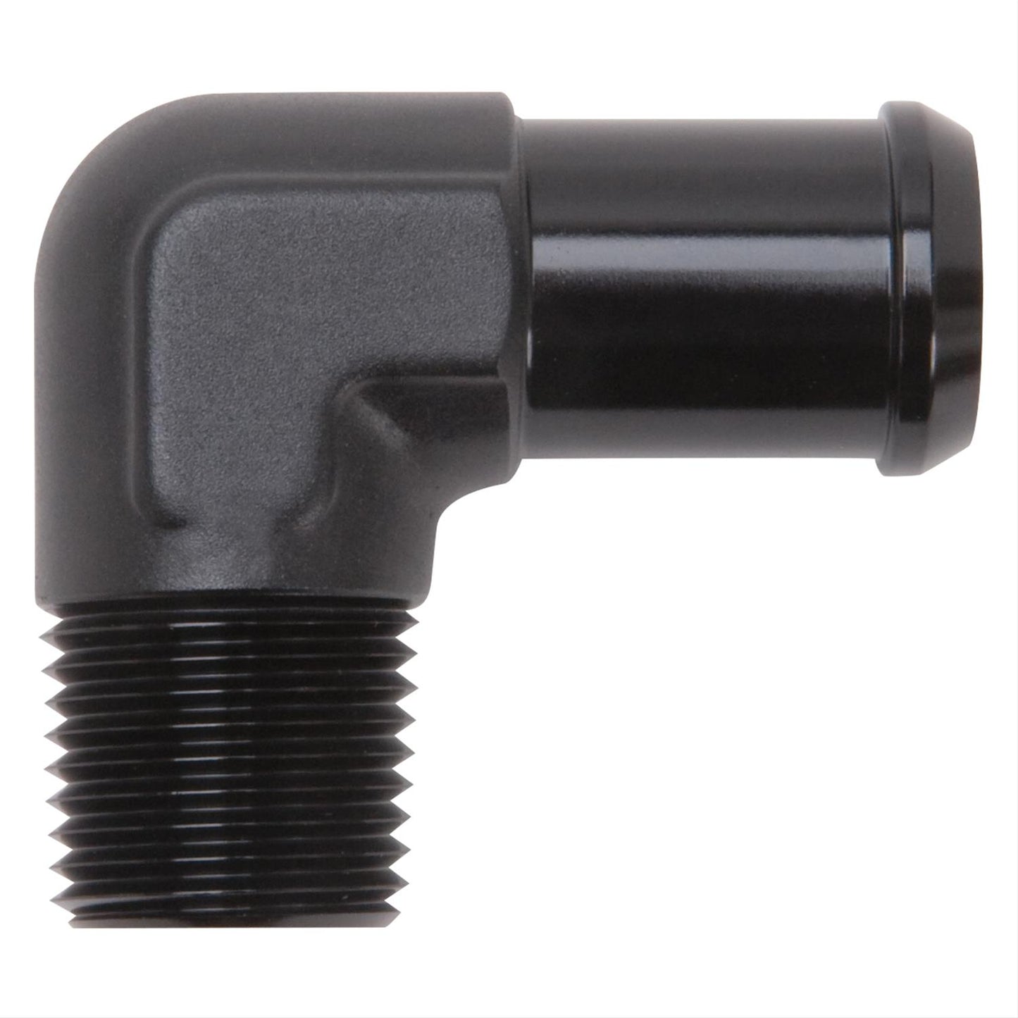 Edelbrock ED8165 Hose End 90¶ôÇ÷ Black Anodize 1/2" NPT to 3/4" Barb