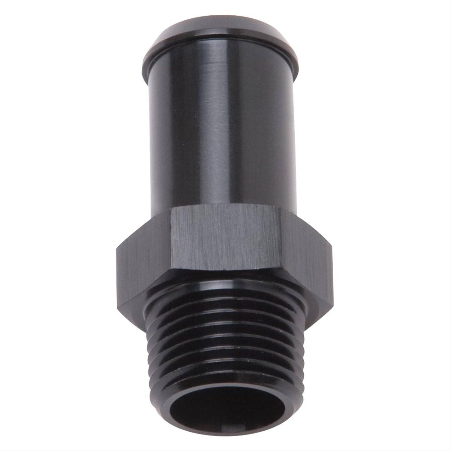 Edelbrock ED8187 Hose End Straight Black Anodiz 3/8" NPT to 5/8" Barb