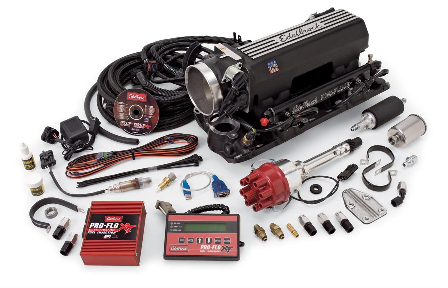 Edelbrock ED35373 Pro-Flo XT EFI System SB Chev 262-400 V8 Black