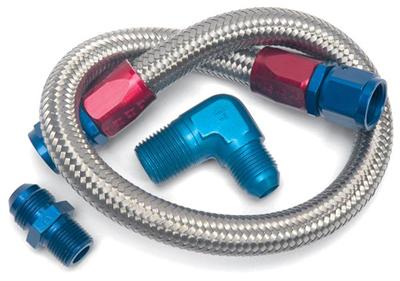 Edelbrock ED8122 22" Braided Fuel Line Kit suit SB Applications