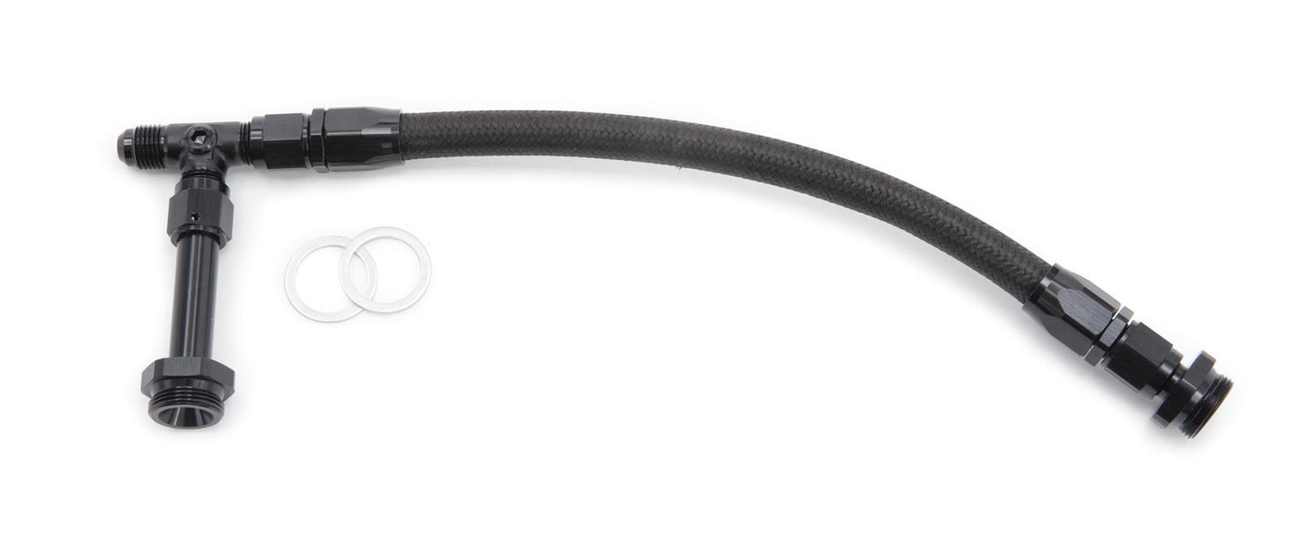 Edelbrock ED8106 Dual Feed Fuel Line Kit Black Anodized