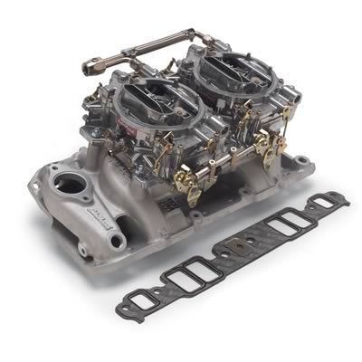 Edelbrock ED2025 Performer Dual- Quad Inc Carbs SB Chev 262-400 V8