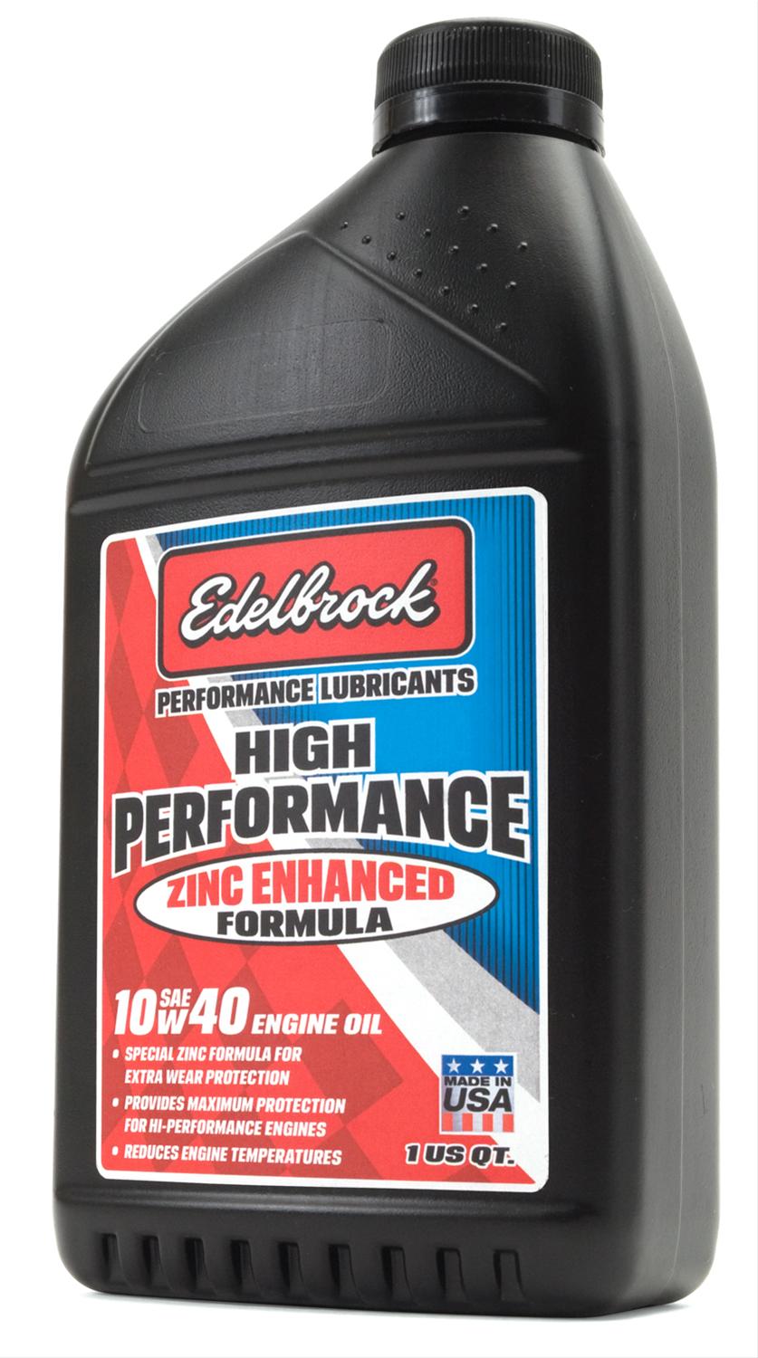 Edelbrock ED1073 Sae 10W40 Zinc Enhanced formula Single Quart