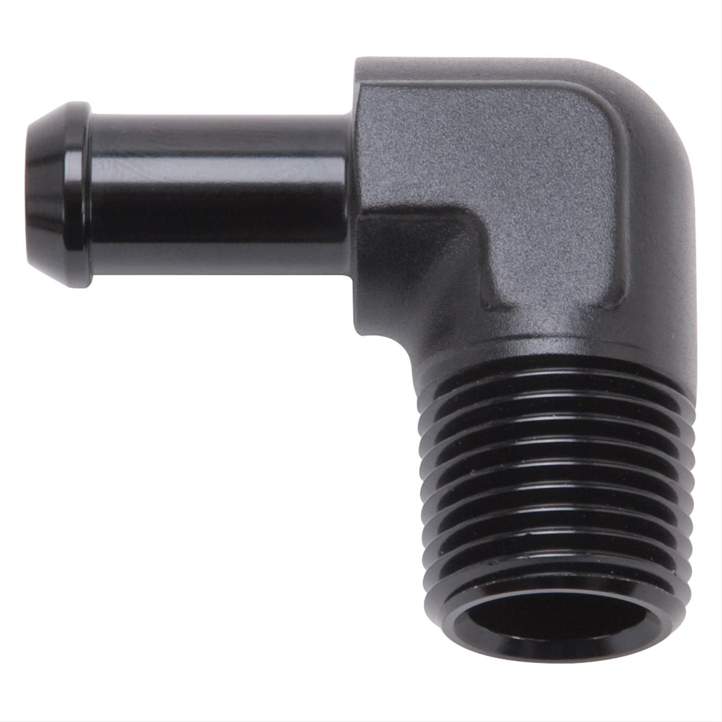 Edelbrock ED8169 Hose End 90¶ôÇ÷ Black Anodize 1/2" NPT to 3/8" Barb