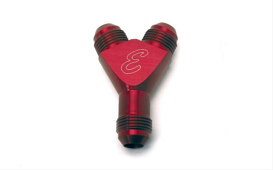 Edelbrock 76537 Nitrous Flare to Flare "Y" Fitting in Red Finish (4AN)