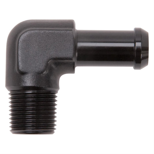Edelbrock ED8163 Hose End 90¶ôÇ÷ Black Anodize 3/8" NPT to 1/2" Barb