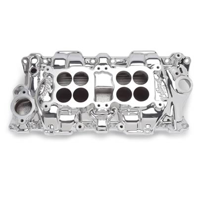 Edelbrock ED54254 C-26 Dual-Quad Manifold SB Chev 262-400 V8 E/Shine