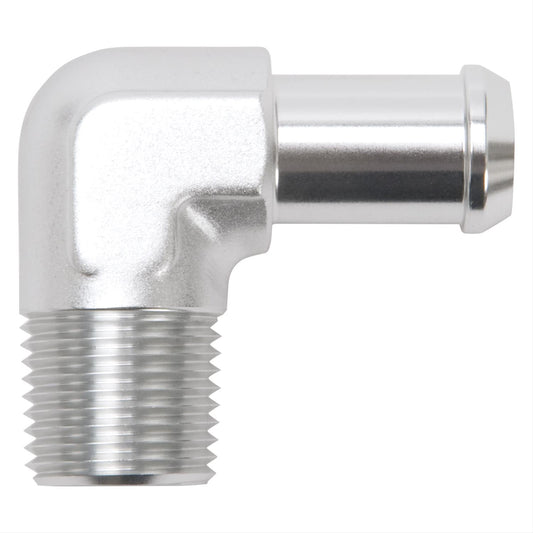 Edelbrock ED8179 Hose End 90¶ôÇ÷ Clear Anodize 1/2" NPT to 5/8" Barb