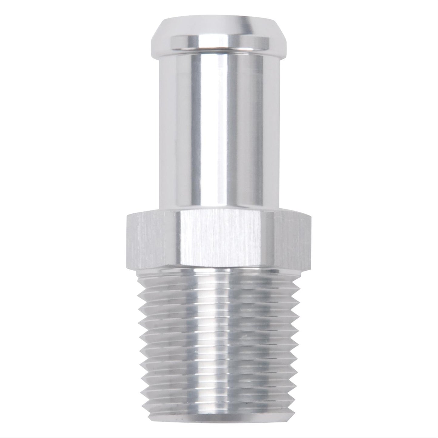Edelbrock ED8160 Hose End Straight Clear Anodiz 1/2" NPT to 5/8" Barb