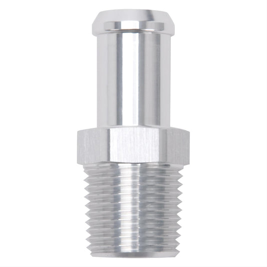 Edelbrock ED8160 Hose End Straight Clear Anodiz 1/2" NPT to 5/8" Barb
