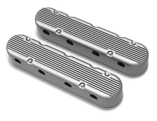 Holley HO241-180 LS2 Piece Aluminium Valve Covers incl Coil Mounts & Cover-Natural Finish