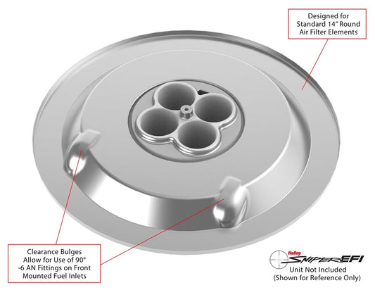 Holley HO120-530 Sniper EFI Air Cleaner 14X3 Chrome Finish