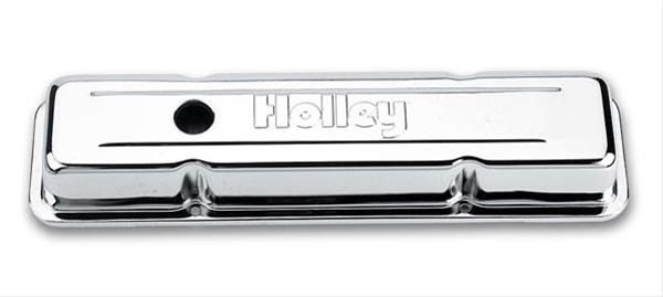 Holley HO241-80 Chrome Stamped 4-Bolt Valve Covers SB Chev V8