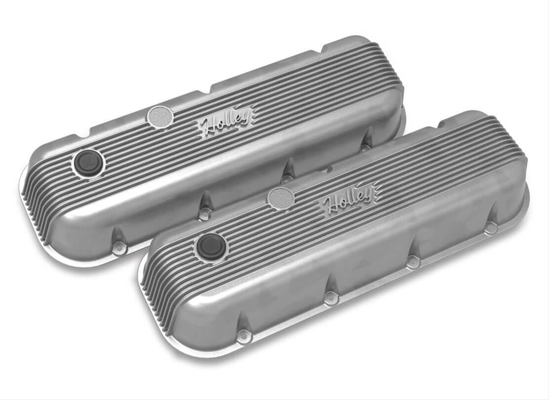 Holley HO241-300 Holley BBC Valve Covers Finned Non-Emis