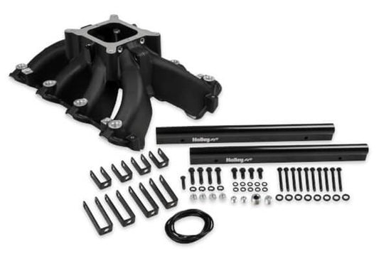 Holley HO300-255BK Split Intake Manifold Single Plane EFI GM LS Cathedral Port-Black