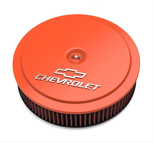 Holley HO120-224 14" X 3" Air Cleaner Kit Incl GM orange Finish