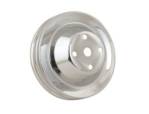 Mr Gasket MG4975 Chrome W/P Pulley-Double Groove Chev Sb -Long Water Pump