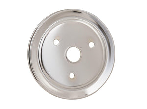 Mr Gasket MG4972 Chrome Crank Pulley-Sgl Grv Chev Sb Short Water Pump