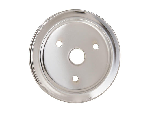 Mr Gasket MG4972 Chrome Crank Pulley-Sgl Grv Chev Sb Short Water Pump
