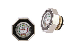 Mr Gasket MG2476BK Radiator Cap/Gauge Thermocap Aluminium Black Anodized Plain 16 Psi 30-270 Degrees F Each