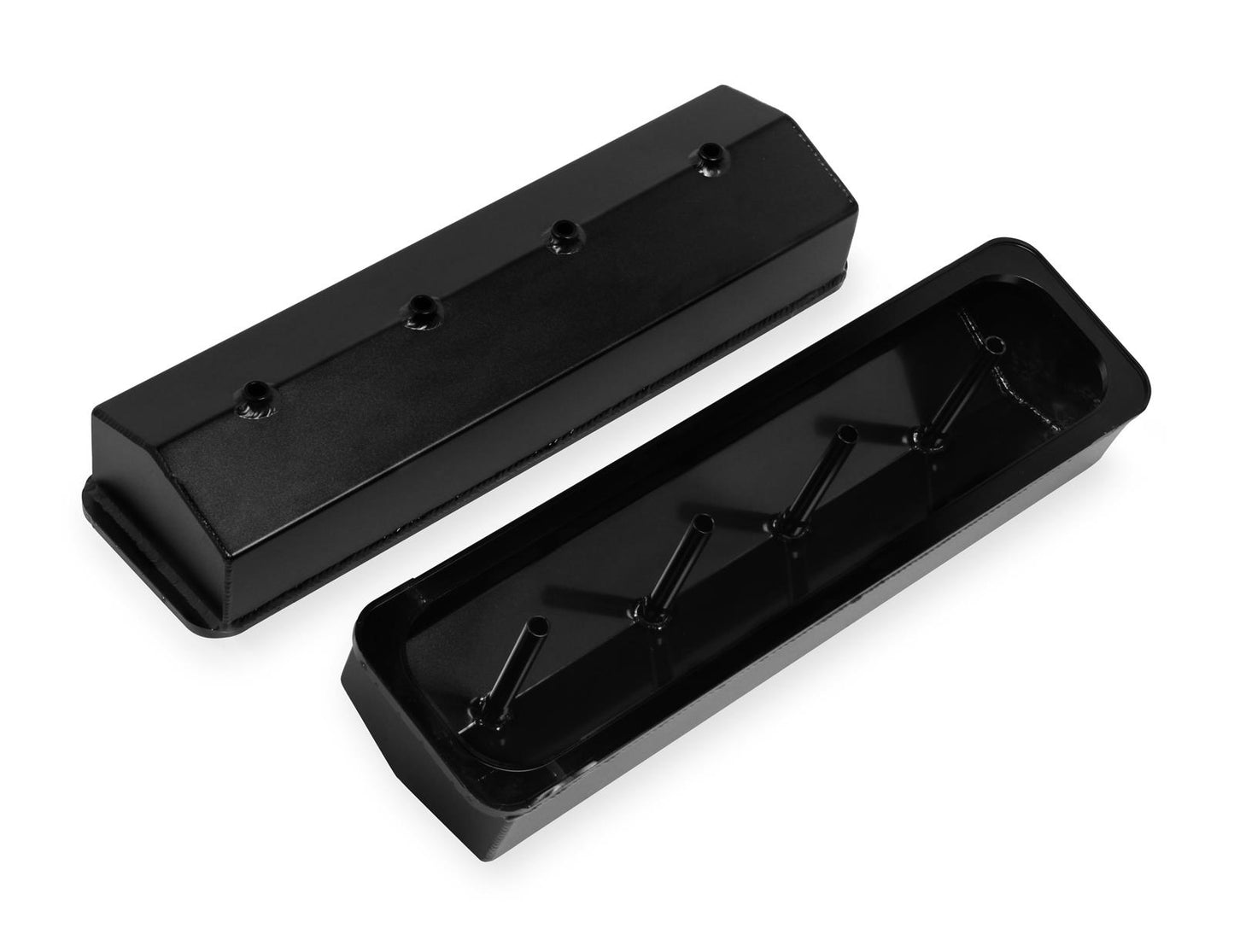 Mr Gasket MG6813BG Fabricated Alum Valve Covers Black Center Bolt Chev SB 305-350