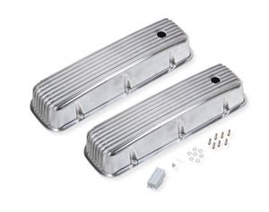 Mr Gasket MG6859G Cast Alum Valve Covers Polshd Finned Chev BB 396-454V8