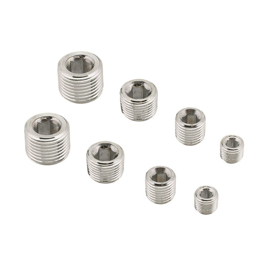 Mr Gasket MG6352G Chrome Pipe Plug Set 8 Pc