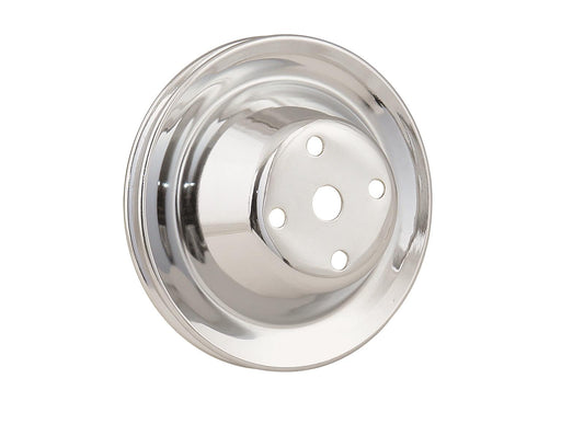 Mr Gasket MG4974 Chrome W/P Pulley-Sngl Grv Chev Sb -Long Water Pump