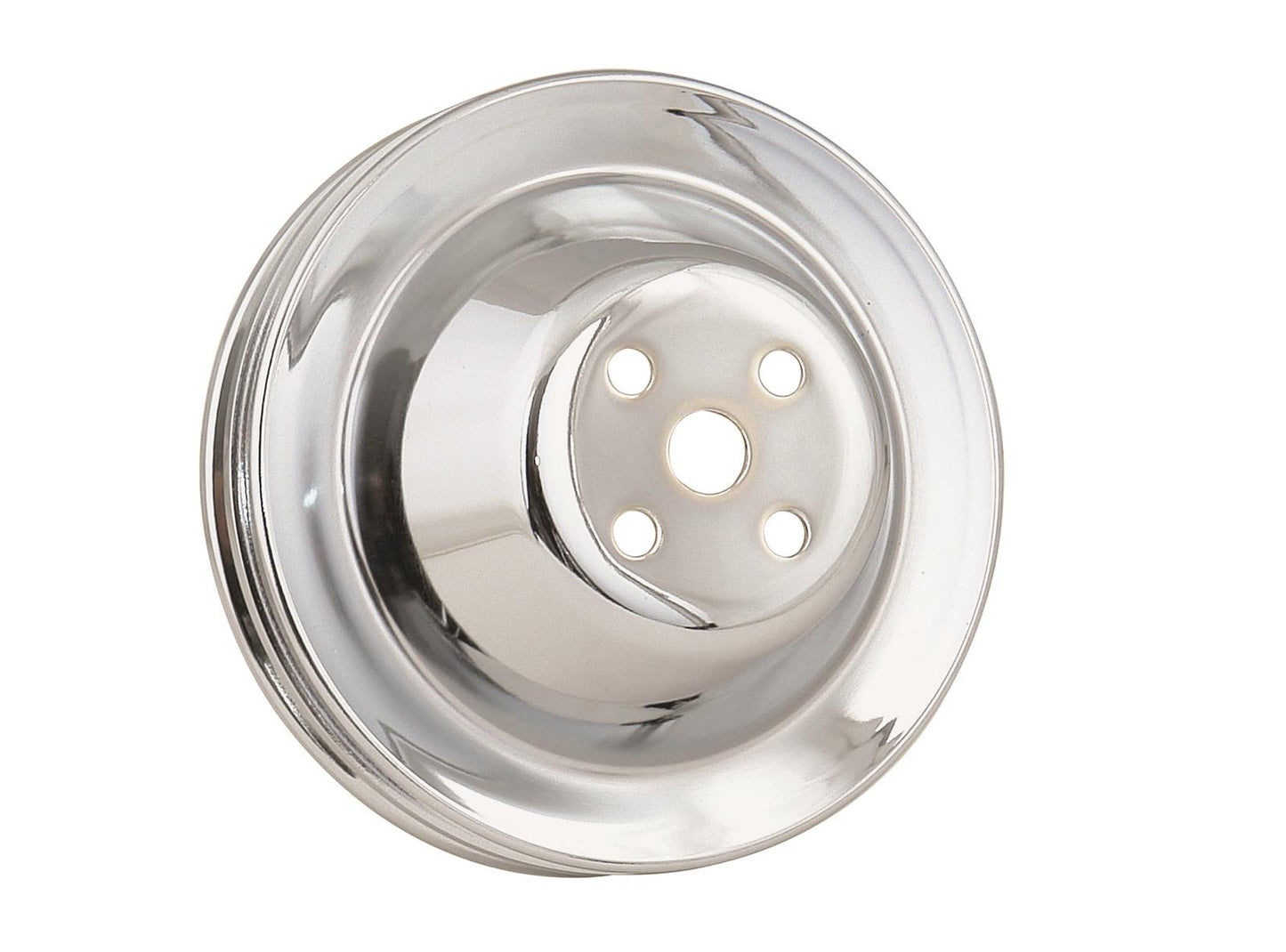 Mr Gasket MG4971 Chrome W/P Pulley-Double Groove Chev Sb Short Water Pump
